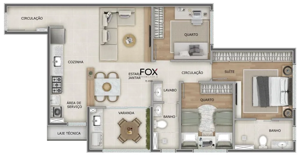 Apartamento, 3 quartos, 66 m² - Foto 1