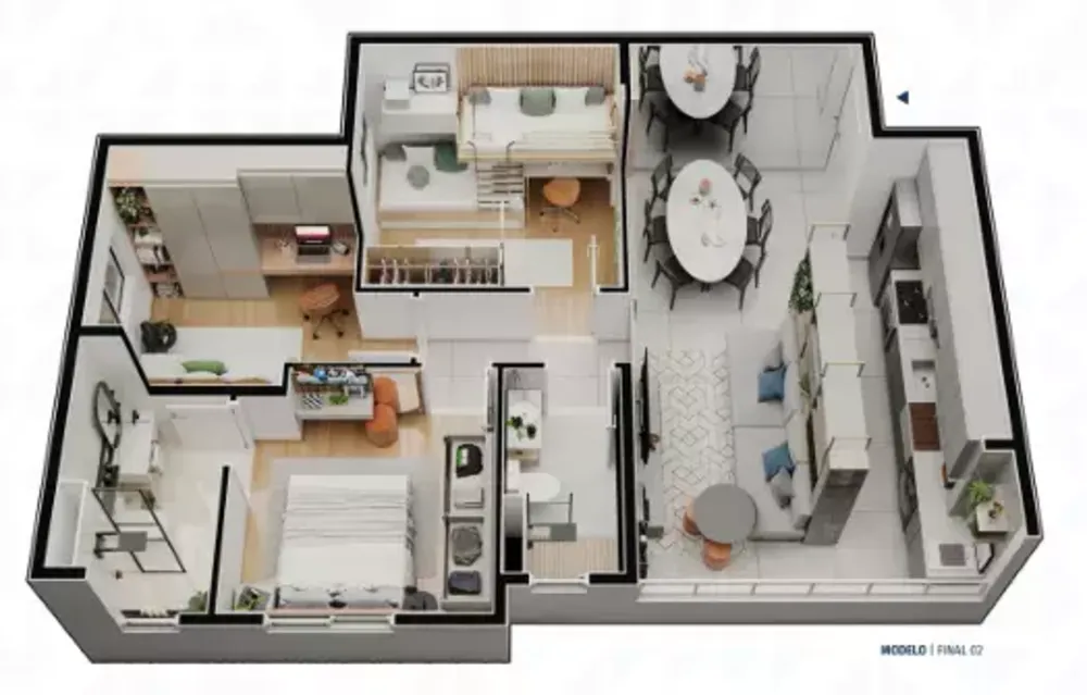 Apartamento, 2 quartos, 54 m² - Foto 2