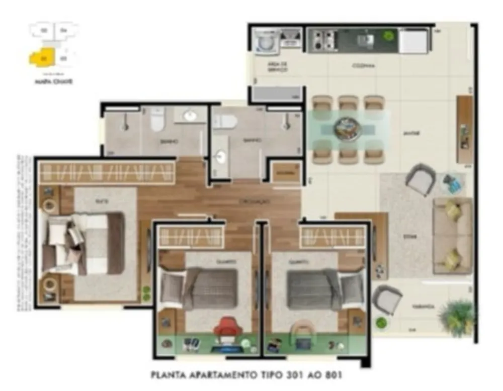 Apartamento, 3 quartos, 74 m² - Foto 6