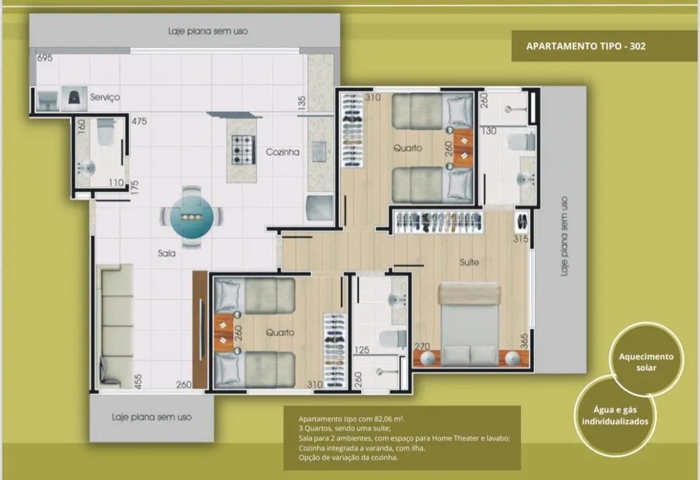 Apartamento, 3 quartos, 82 m² - Foto 4