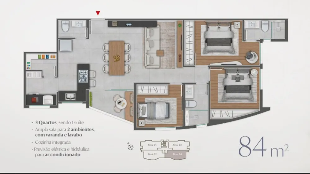 Apartamento, 3 quartos, 84 m² - Foto 3