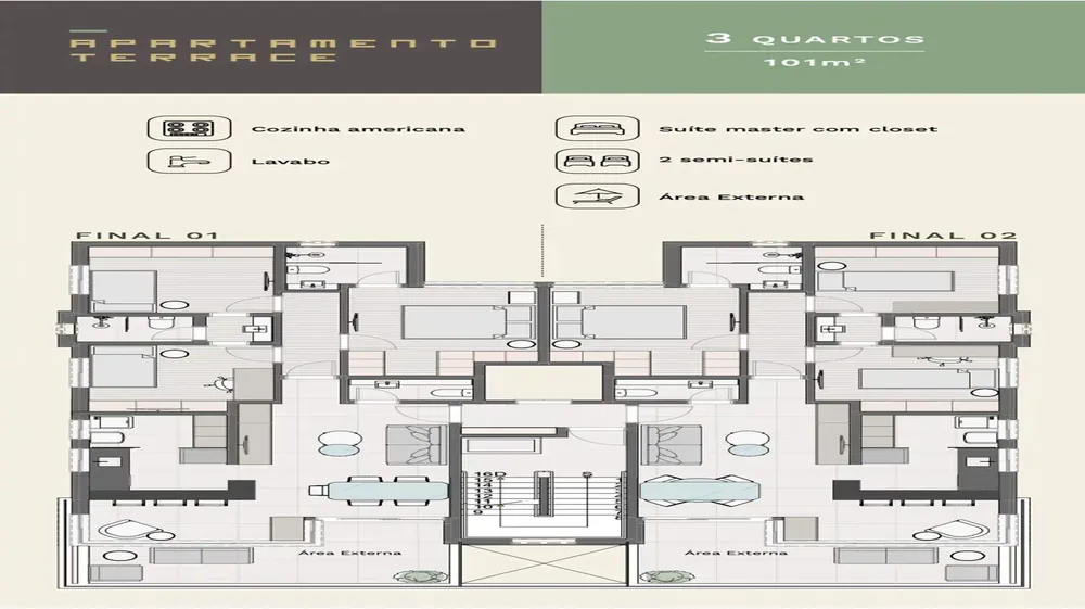 Cobertura, 3 quartos, 103 m² - Foto 2