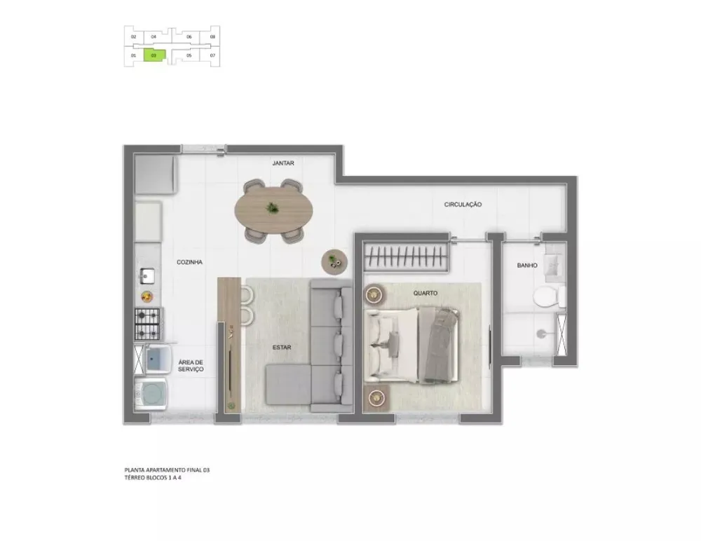 Apartamento, 1 quarto, 51 m² - Foto 2