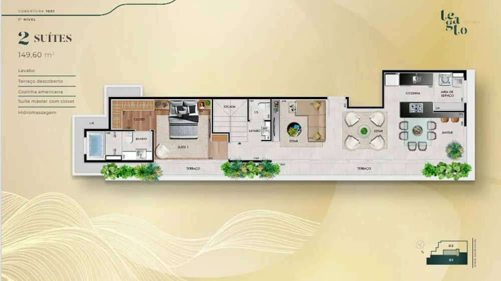 Cobertura, 2 quartos, 150 m² - Foto 12