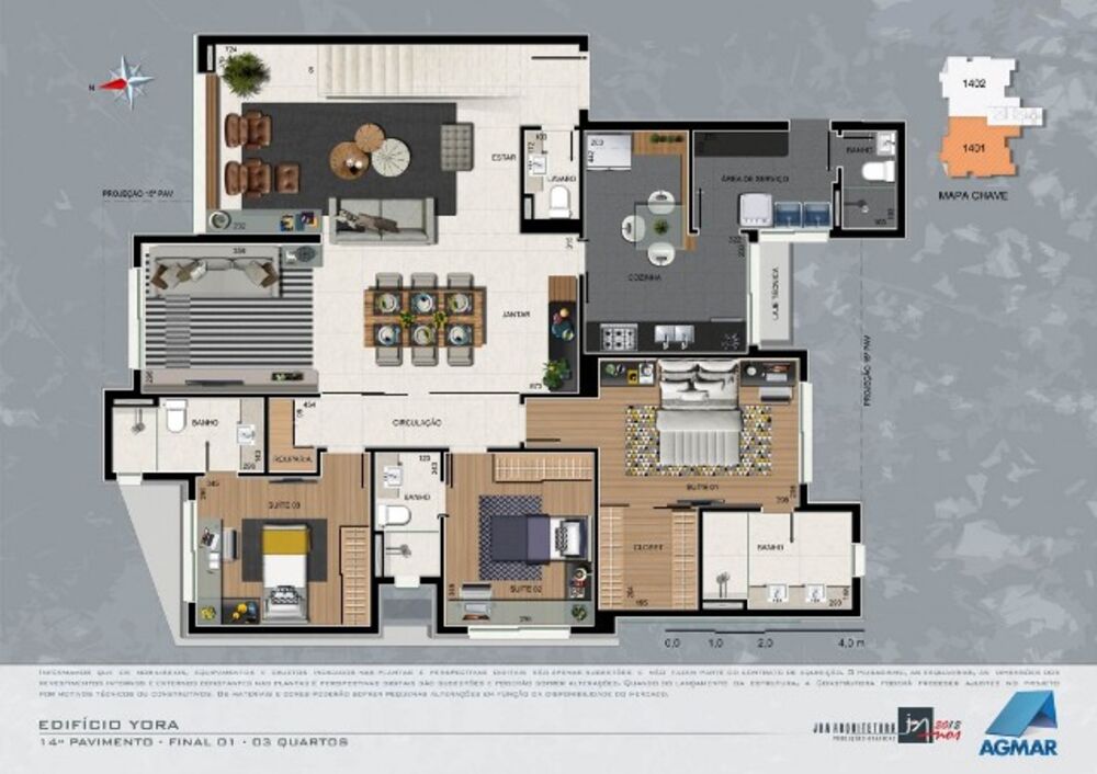 Apartamento à venda com 4 quartos, 147m² - Foto 4