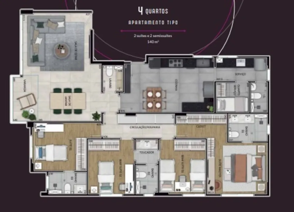 Apartamento, 4 quartos, 140 m² - Foto 9