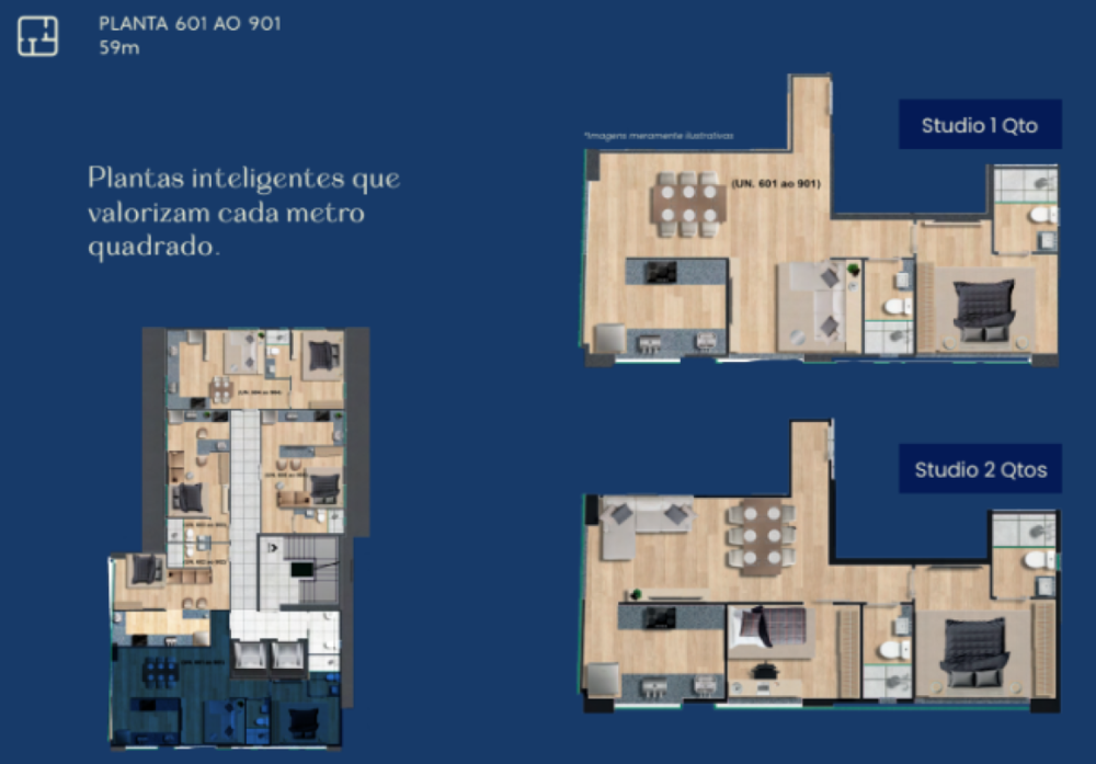 Apartamento à venda com 2 quartos, 59m² - Foto 1