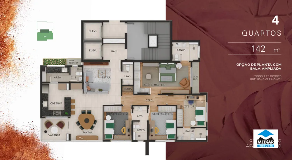 Apartamento, 4 quartos, 183 m² - Foto 21