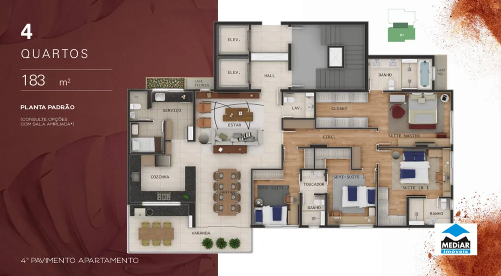 Apartamento, 4 quartos, 183 m² - Foto 14