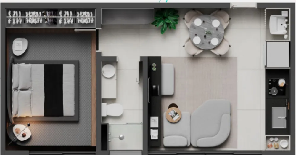 Apartamento, 1 quarto, 51 m² - Foto 1