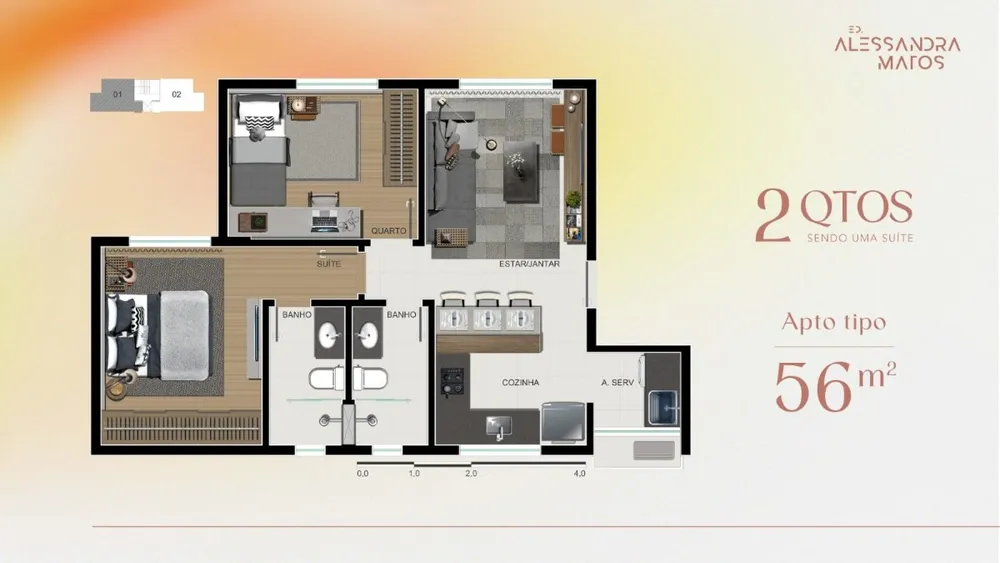 Apartamento, 2 quartos, 56 m² - Foto 7