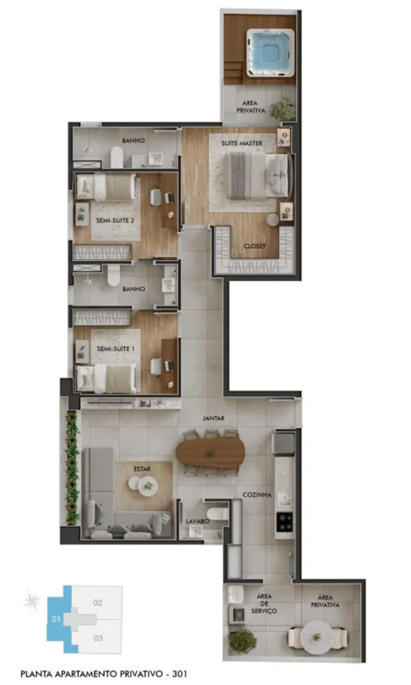 Apartamento, 3 quartos, 109 m² - Foto 3