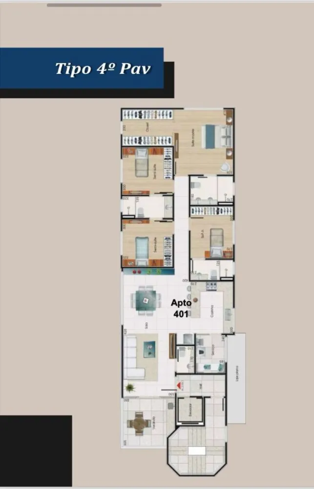 Apartamento, 4 quartos, 146 m² - Foto 9
