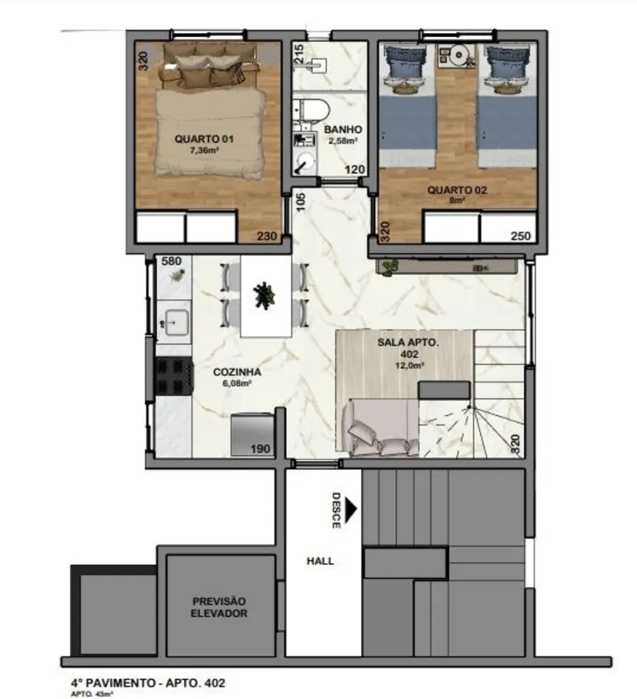 Cobertura, 3 quartos, 23 m² - Foto 2