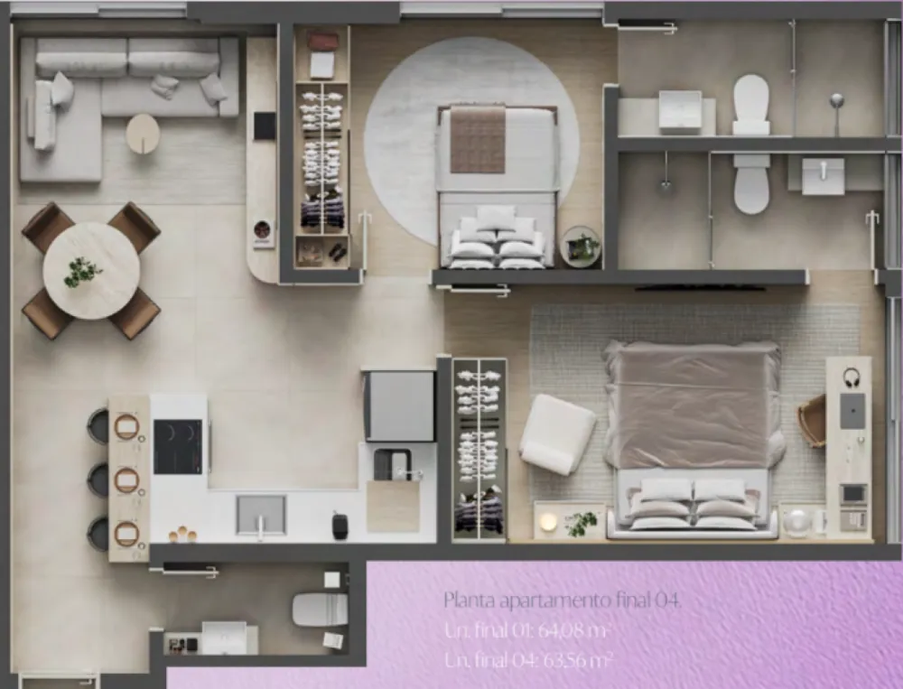 Apartamento, 2 quartos, 64 m² - Foto 1
