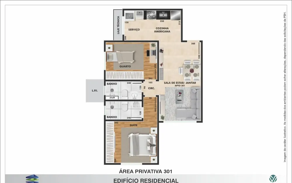 Apartamento, 2 quartos, 570 m² - Foto 3