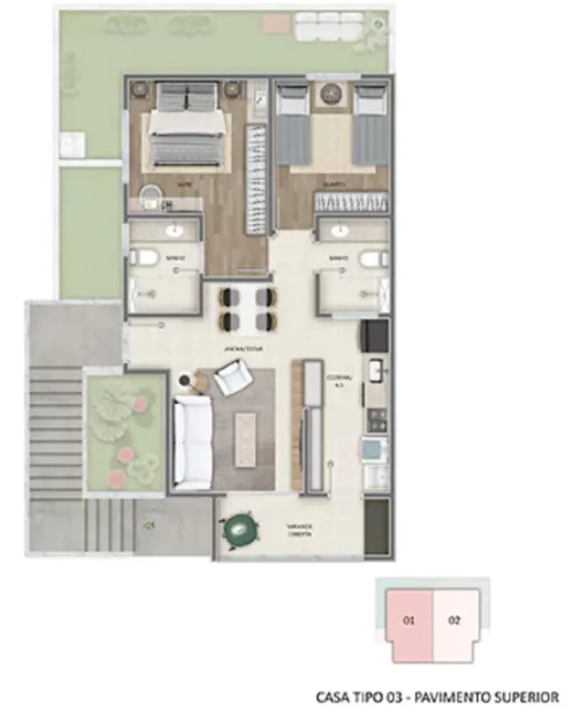 Casa de Condomínio, 2 quartos - Foto 4