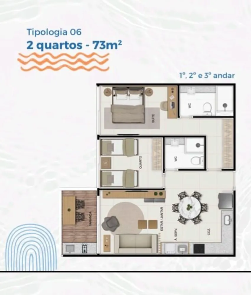 Flat/Apart Hotel, 2 quartos, 73 m² - Foto 4
