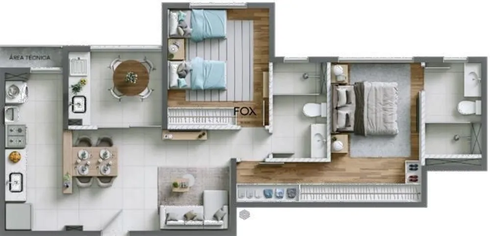 Apartamento, 2 quartos, 53 m² - Foto 3