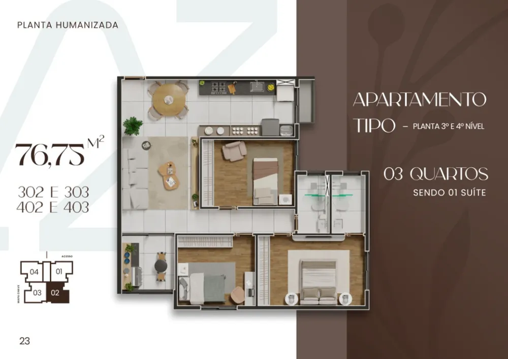 Apartamento, 3 quartos, 77 m² - Foto 2