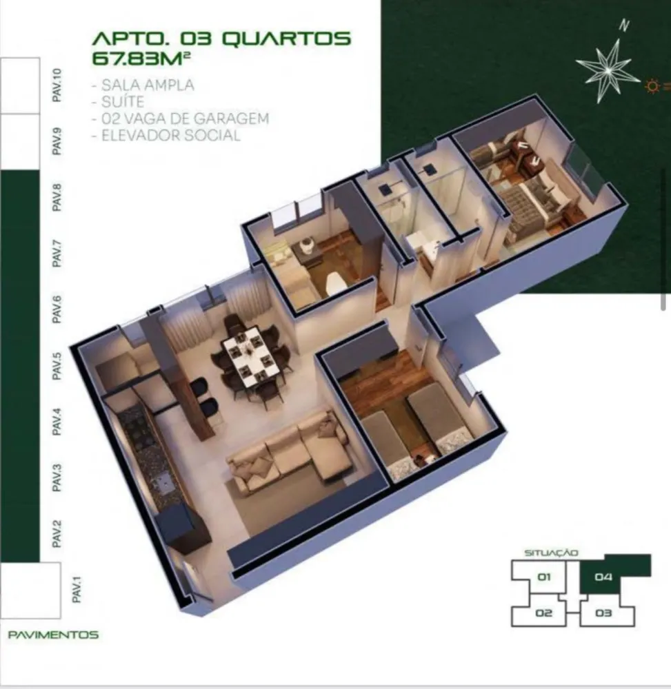 Apartamento, 3 quartos, 68 m² - Foto 4