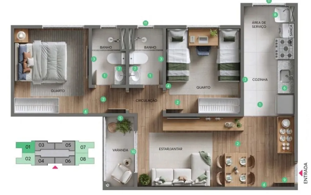 Apartamento, 2 quartos, 47 m² - Foto 2