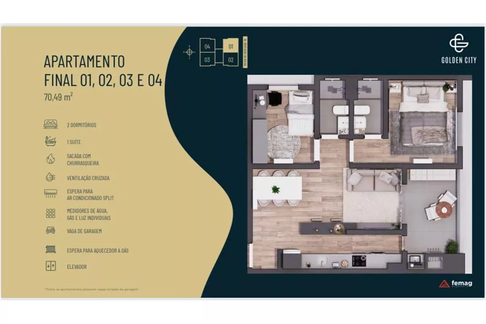 Apartamento à venda com 2 quartos, 70m² - Foto 14