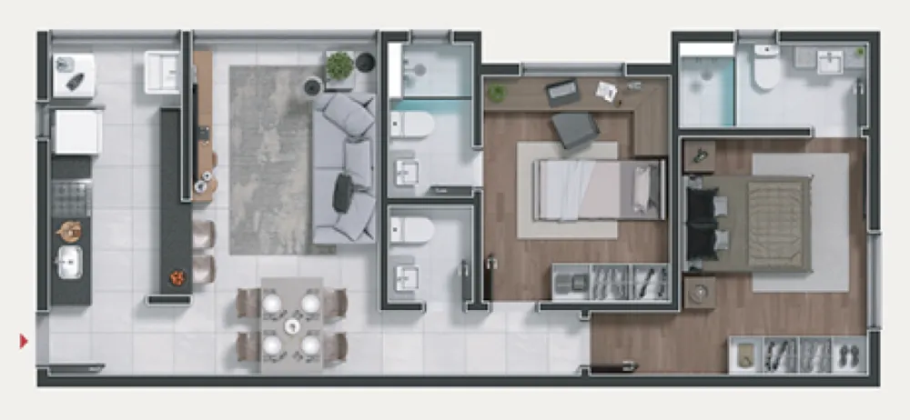Apartamento, 2 quartos, 61 m² - Foto 2