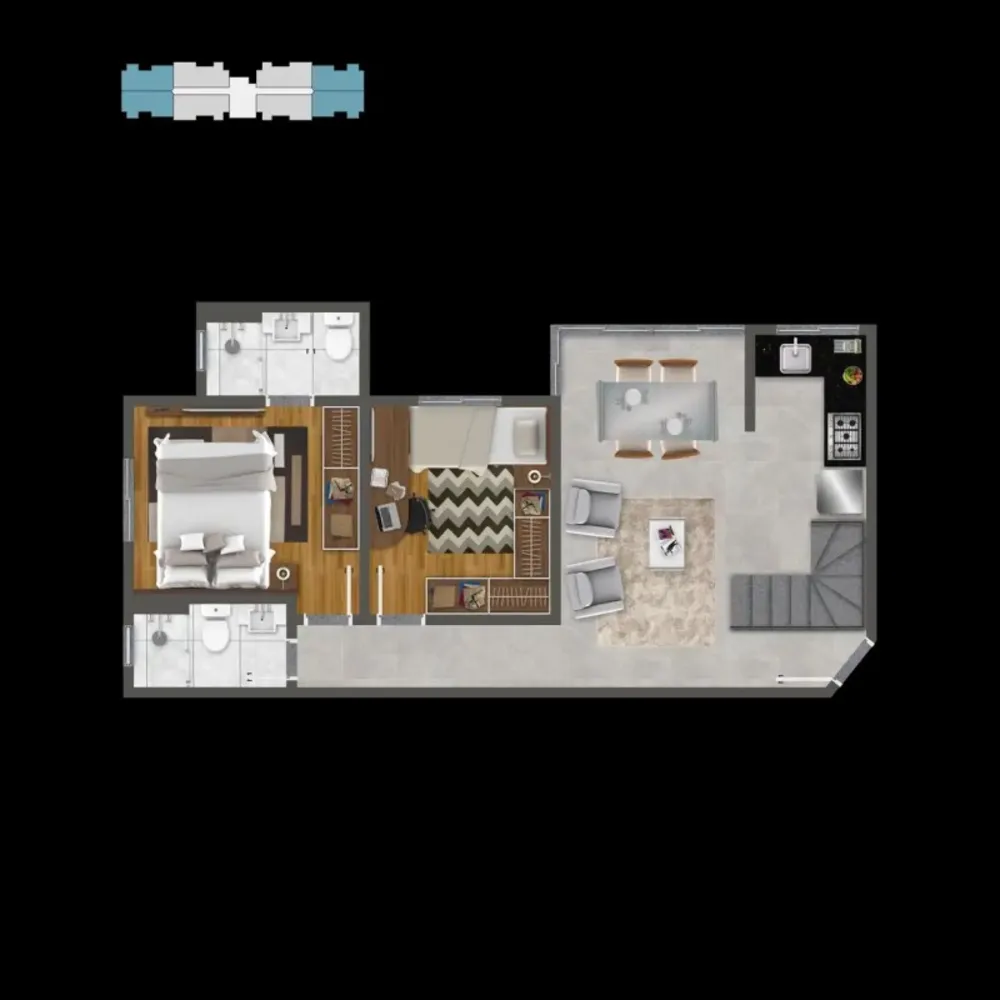Cobertura, 2 quartos, 41 m² - Foto 9