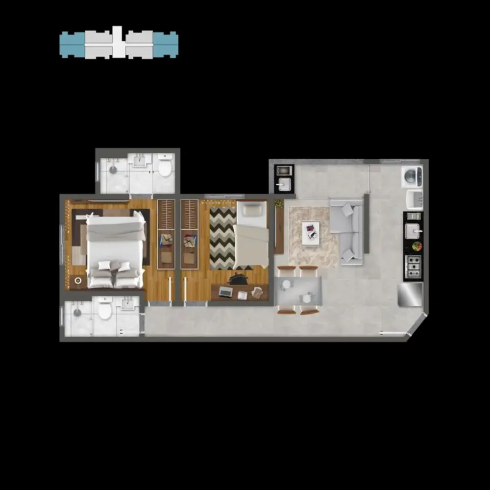 Cobertura, 2 quartos, 41 m² - Foto 12