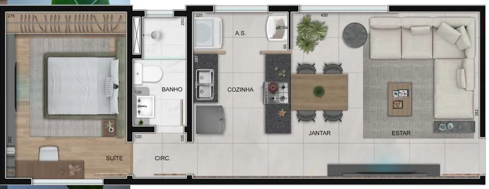 Apartamento, 1 quarto, 45 m² - Foto 1