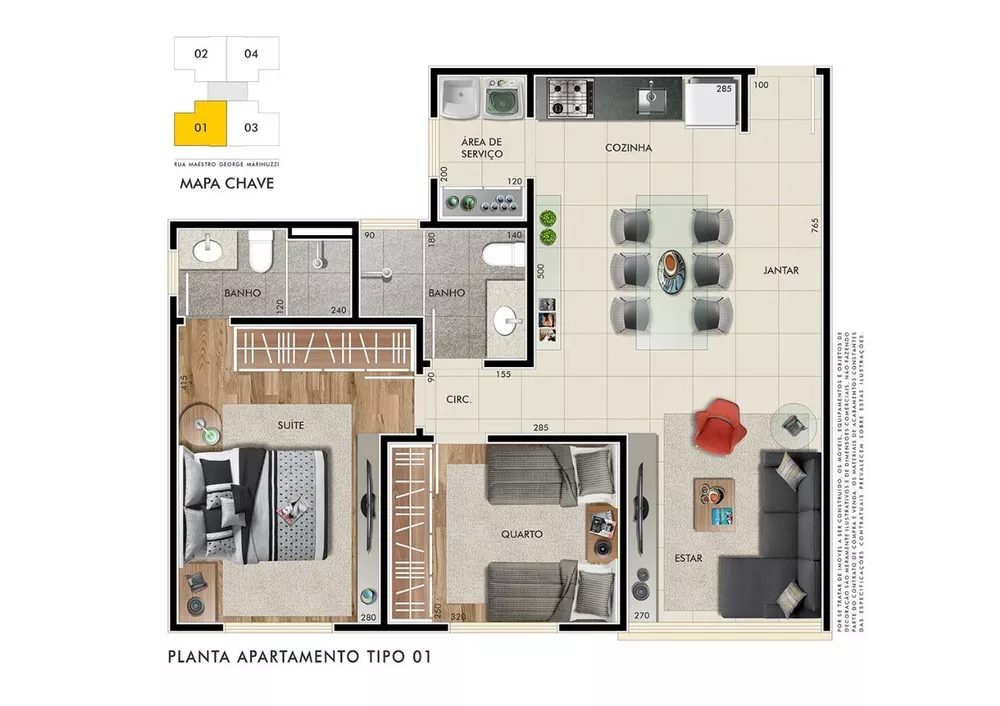 Apartamento à venda com 2 quartos, 65m² - Foto 2