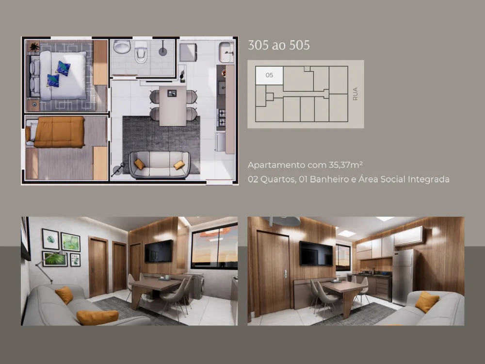 Apartamento, 2 quartos, 35 m² - Foto 3