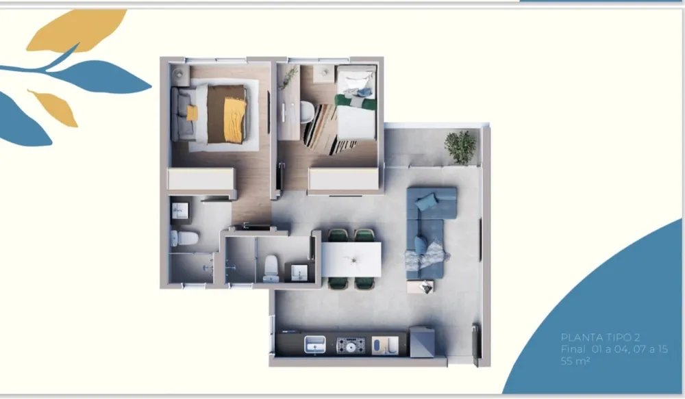 Apartamento, 2 quartos, 56 m² - Foto 11