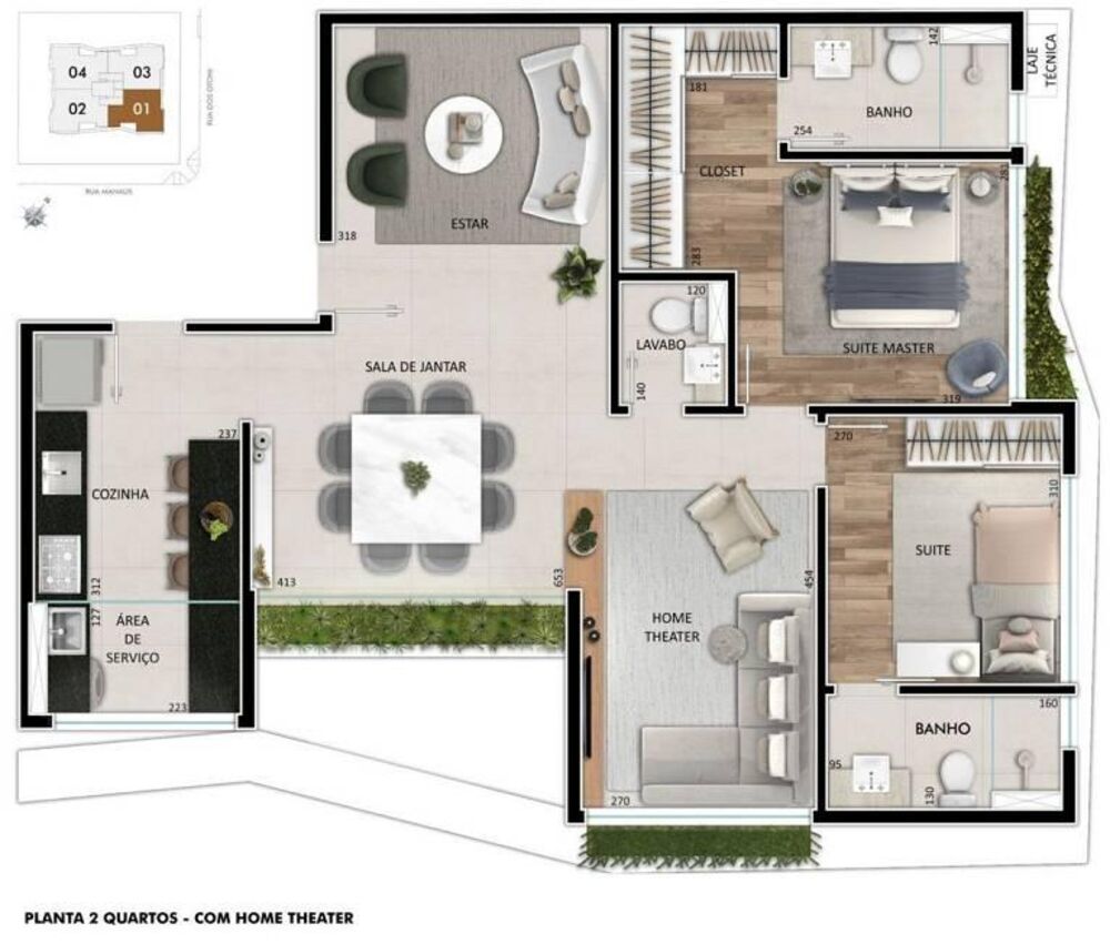 Apartamento à venda com 3 quartos, 91m² - Foto 1