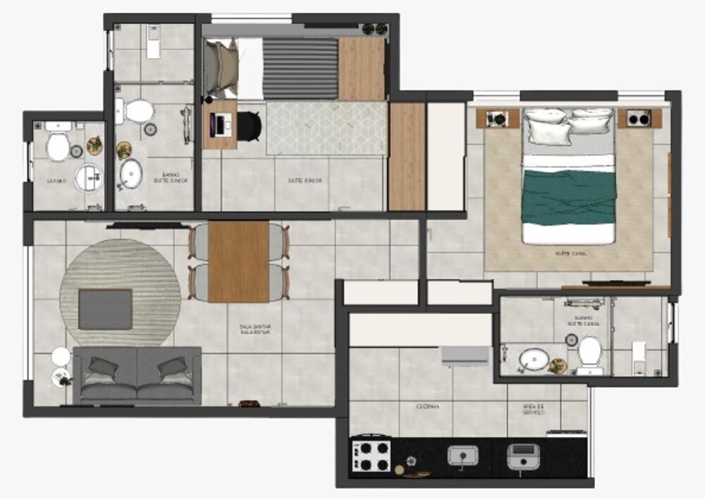 Apartamento à venda com 2 quartos, 55m² - Foto 1