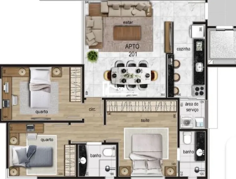 Apartamento, 2 quartos - Foto 2