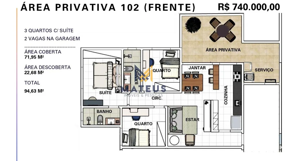 Apartamento, 3 quartos, 95 m² - Foto 3