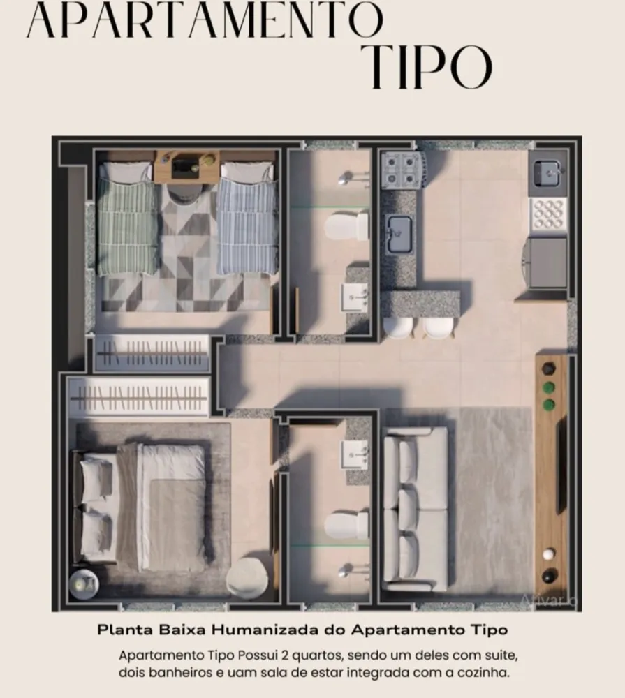 Apartamento, 2 quartos, 53 m² - Foto 1