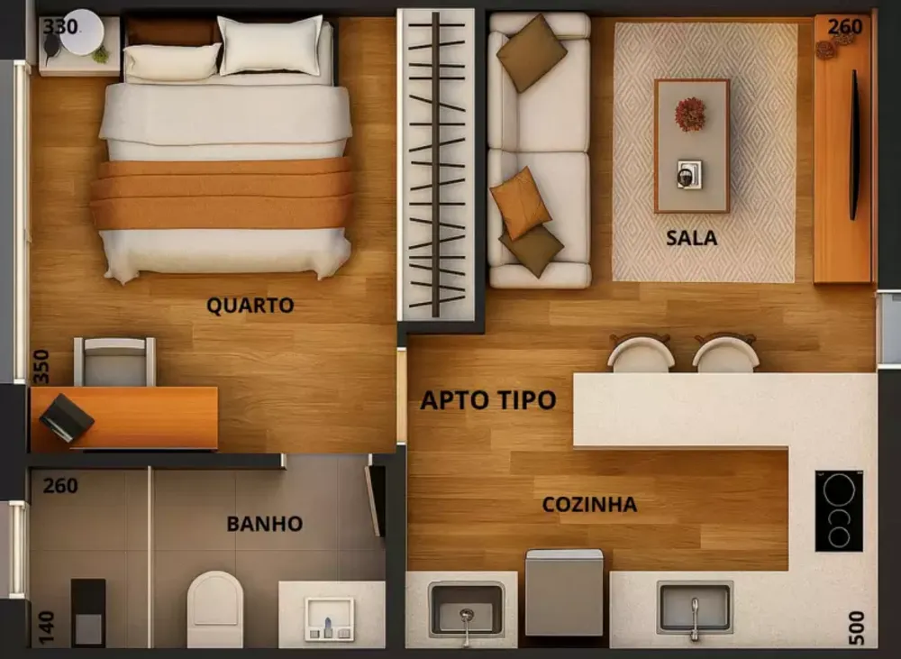 Apartamento, 1 quarto, 32 m² - Foto 2