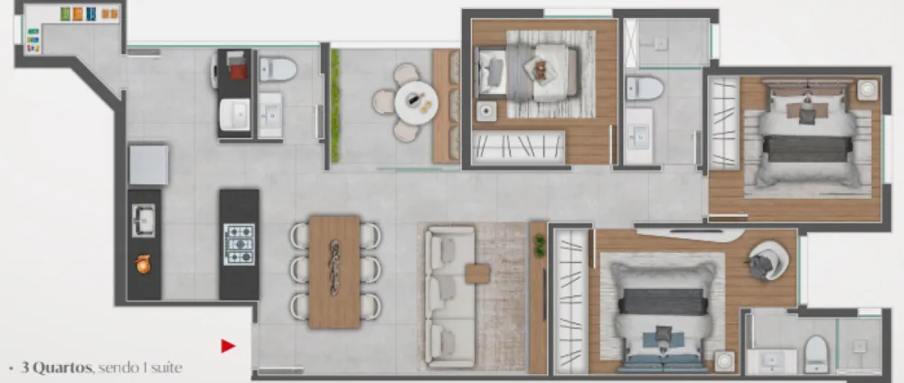 Apartamento, 3 quartos, 84 m² - Foto 1