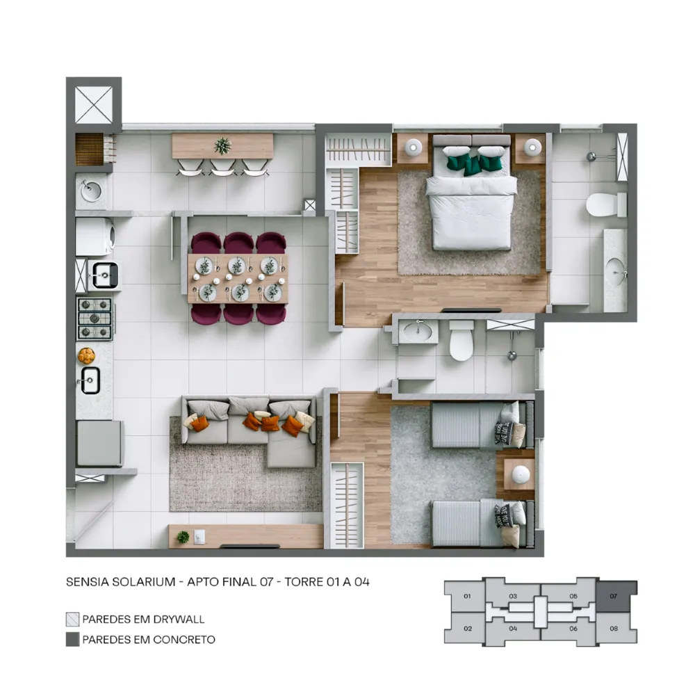 Apartamento, 2 quartos, 52 m² - Foto 1