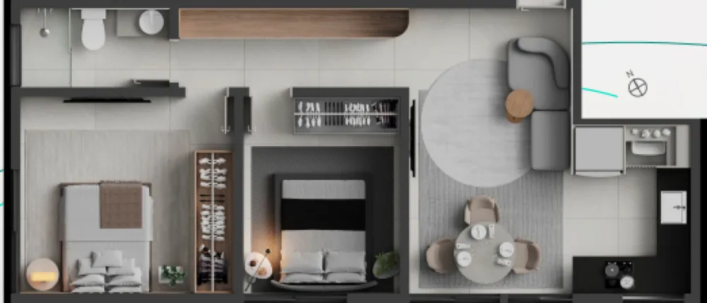 Apartamento, 2 quartos, 51 m² - Foto 1