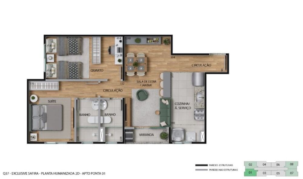 Apartamento à venda com 2 quartos, 54m² - Foto 7