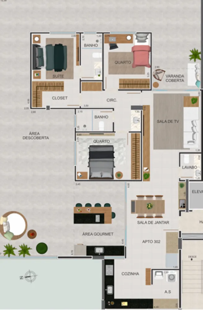 Apartamento, 3 quartos, 205 m² - Foto 2