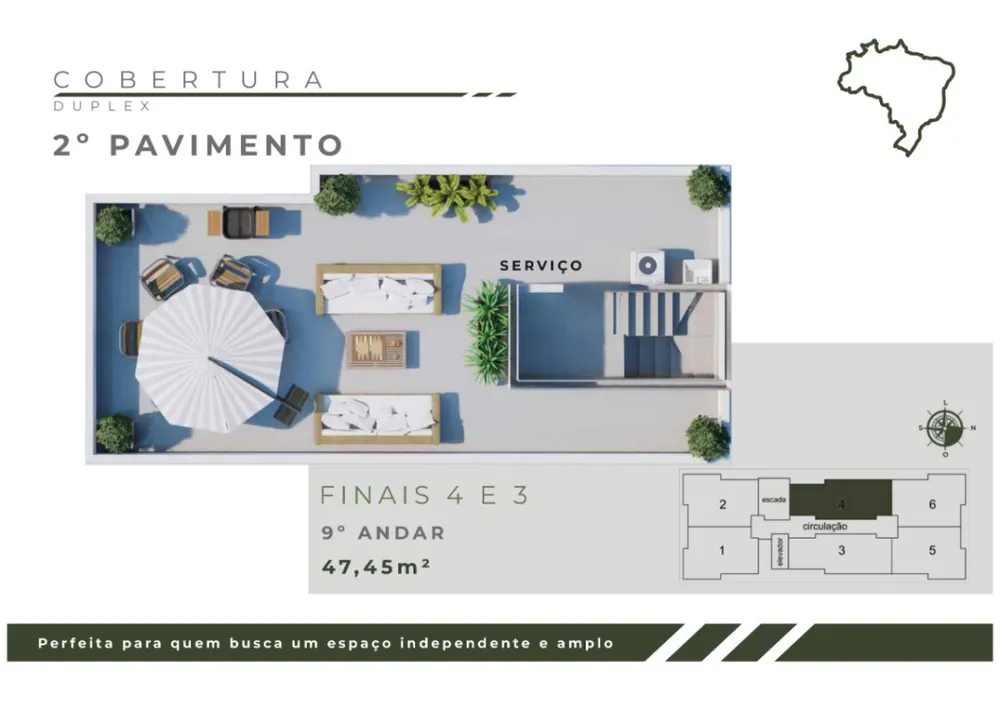 Cobertura, 2 quartos, 45 m² - Foto 9