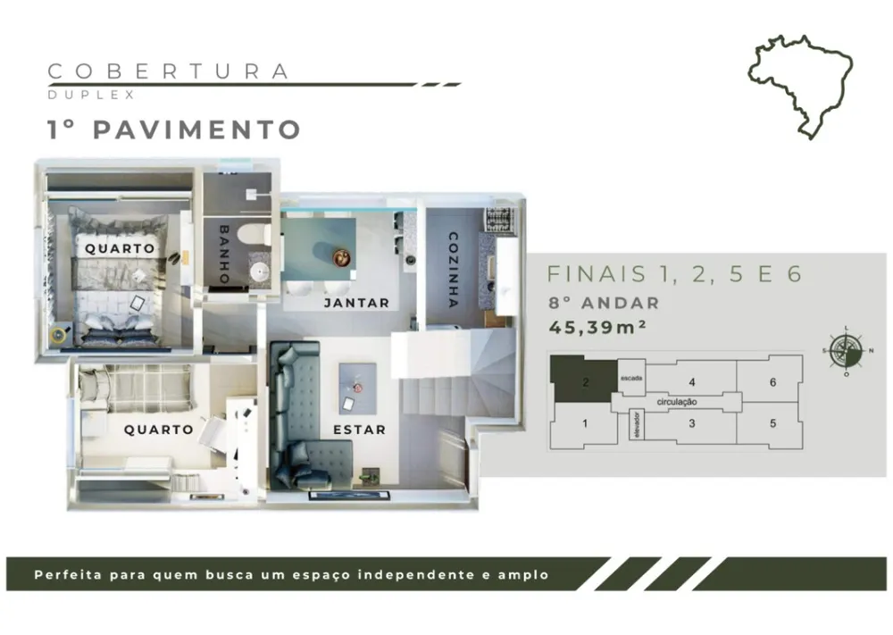 Cobertura, 2 quartos, 45 m² - Foto 8