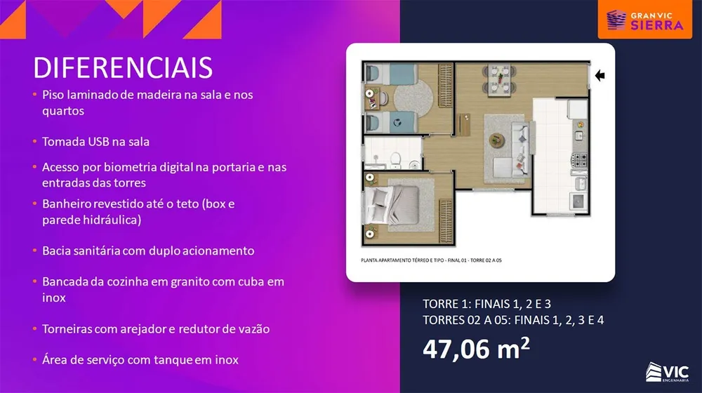 Apartamento, 2 quartos, 47 m² - Foto 2