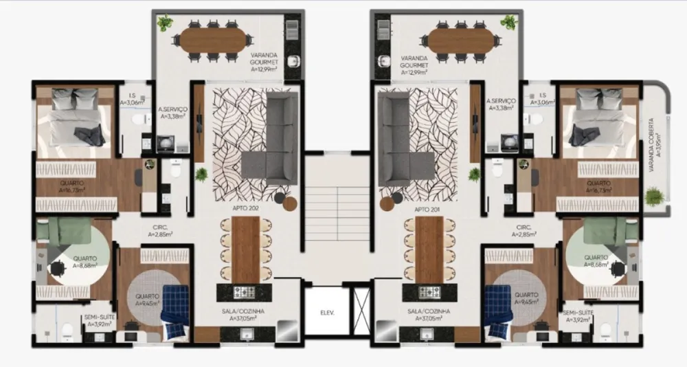 Apartamento, 3 quartos, 98 m² - Foto 2