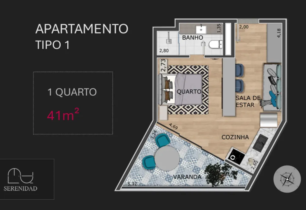 Apartamento, 1 quarto, 46 m² - Foto 10